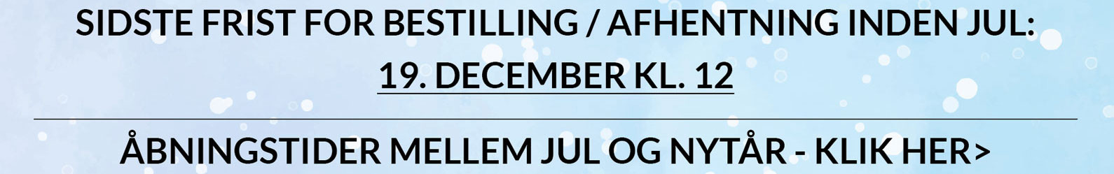 Åbningstider i Julen